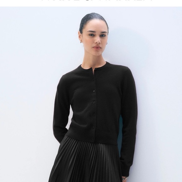 White + Warren Sweaters - White + Warren Black Cardigan 100% Cashmere Sweater